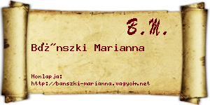 Bánszki Marianna névjegykártya