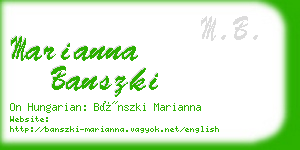 marianna banszki business card